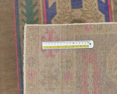 Alfombra de lana de pelo corto anudada a mano, estilo persa, color marrón vintage, de 3 m