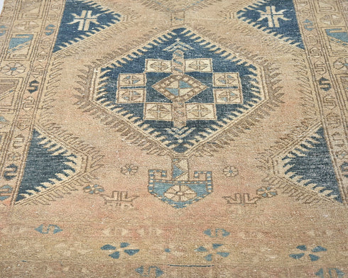 13 Ft Vintage Brown Persian Style Hand Knotted Low Pile Wool Runner Rug