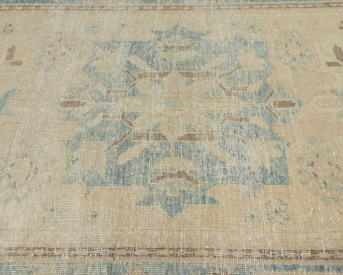 11 Ft Vintage Persian Style Hand Knotted Distressed Low Pile Wool Runner Rug