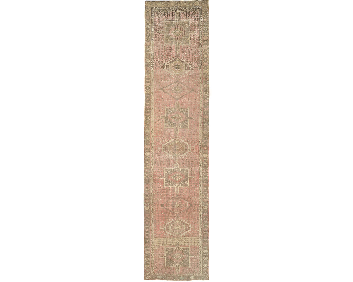 Alfombra de lana de pelo corto anudada a mano, estilo persa, terracota vintage, de 14 pies