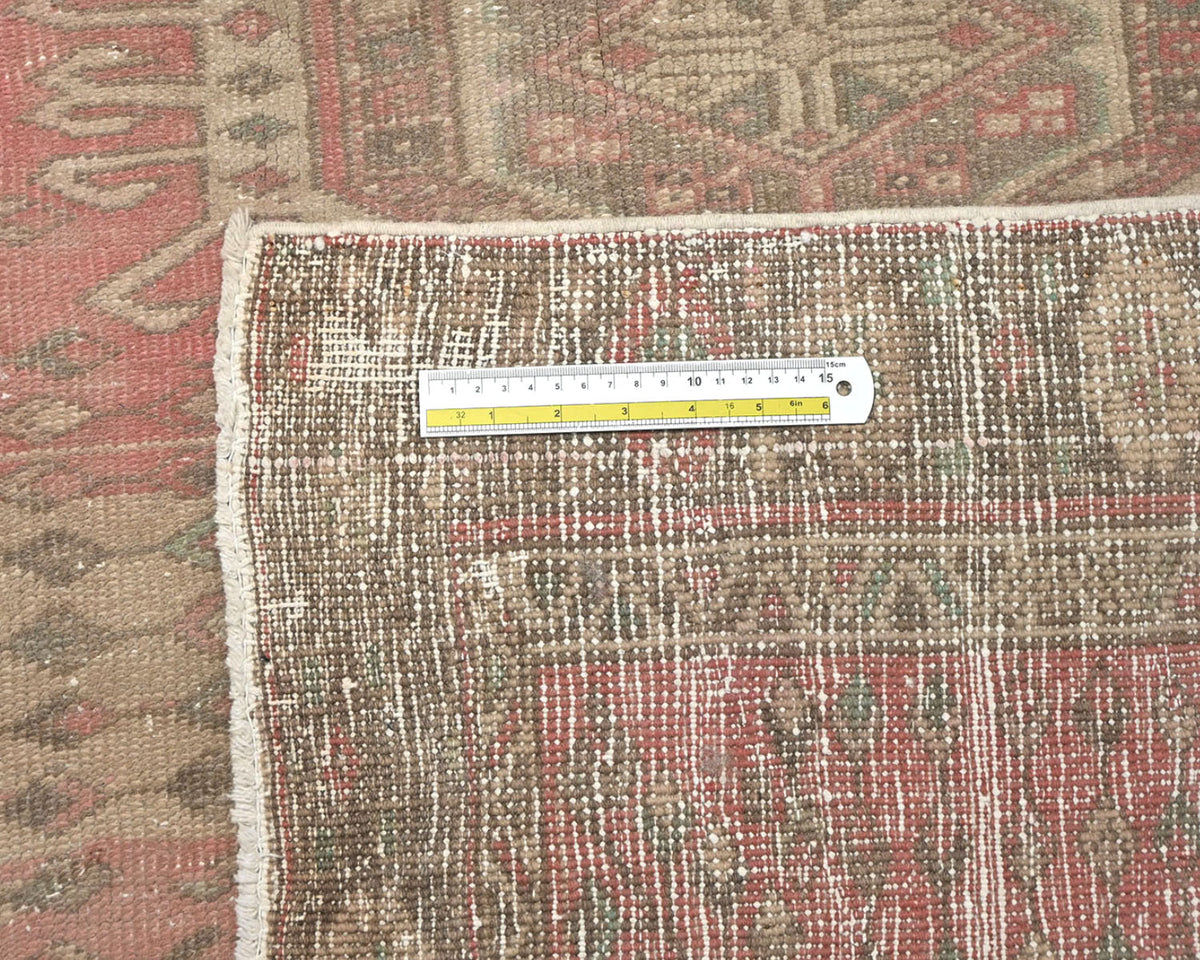 Alfombra de lana de pelo corto anudada a mano, estilo persa, terracota vintage, de 14 pies