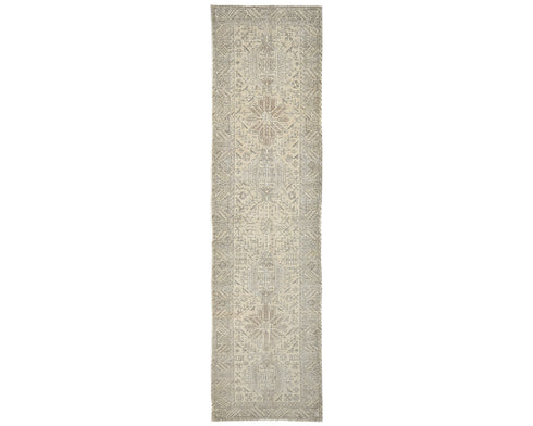 14 Ft Vintage Brown Persian Style Hand Knotted Low Pile Wool Runner Rug