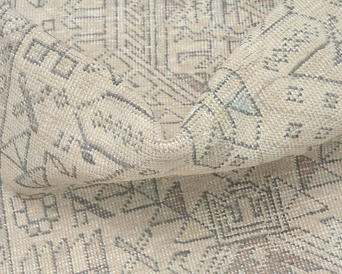 14 Ft Vintage Brown Persian Style Hand Knotted Low Pile Wool Runner Rug