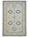 6x8 Ft Kazak Gray Afghan Hand Knotted Geometric Wool Area Rug