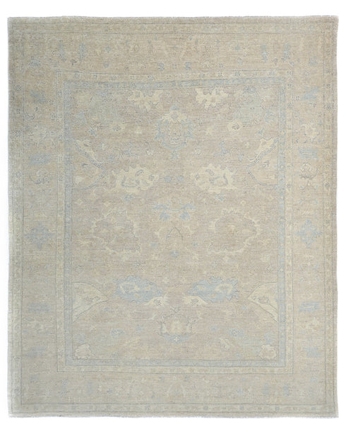 Soft Brown Oushak Turkish Handmade Traditional Wool 8x10 Area Rug