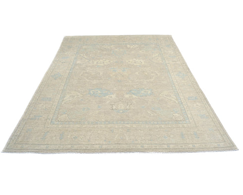 Soft Brown Oushak Turkish Handmade Traditional Wool 8x10 Area Rug