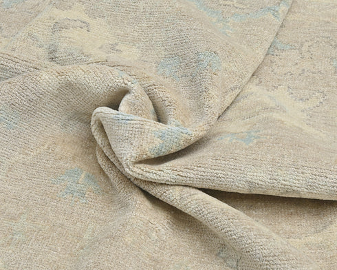 Soft Brown Oushak Turkish Handmade Traditional Wool 8x10 Area Rug