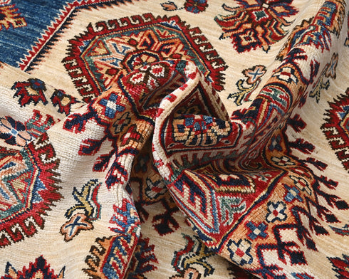 9x12 Ft Blue Afghan Hand Knotted Traditional Wool Area Rug