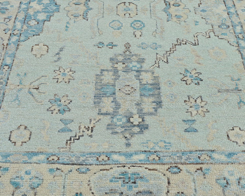 4x6 Silver Gray Oushak Turkish Handmade Traditional Veg Dye Wool Area Rug
