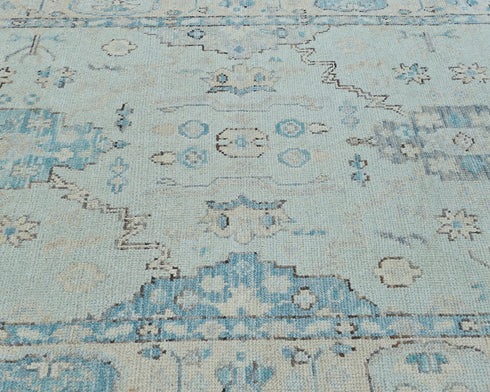 4x6 Silver Gray Oushak Turkish Handmade Traditional Veg Dye Wool Area Rug