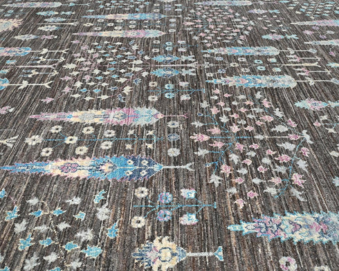 8x10 Gray Khurgeen Afghan Hand Knotted Wool Area Rug