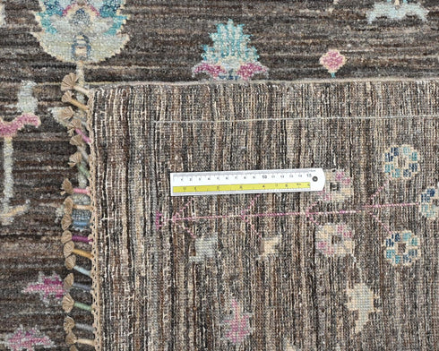 8x10 Gray Khurgeen Afghan Hand Knotted Wool Area Rug