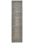 10 Ft Kazak Gray Blue Afghan Hand Knotted Geometric Wool Runner Rug