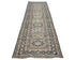 10 Ft Kazak Gray Blue Afghan Hand Knotted Geometric Wool Runner Rug