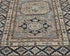 10 Ft Kazak Gray Blue Afghan Hand Knotted Geometric Wool Runner Rug