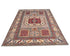 6x8 Beige Kazak Afghan Hand Knotted Geometric Wool Area Rug