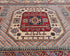 6x8 Beige Kazak Afghan Hand Knotted Geometric Wool Area Rug