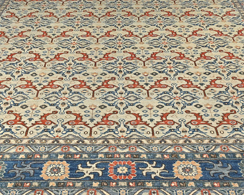 9x12 Zeigler Gray Afghan Hand Knotted Wool Area Rug