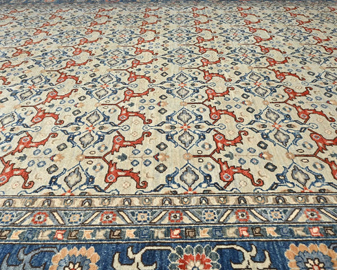 9x12 Zeigler Gray Afghan Hand Knotted Wool Area Rug