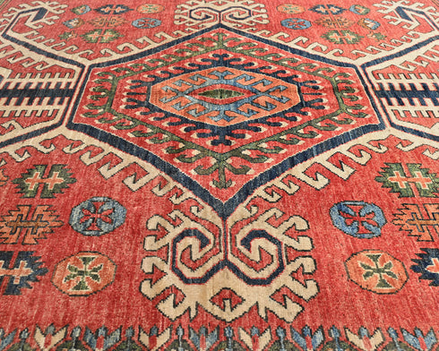 5x7 Rusty Red Ersari Afghan Hand Knotted Veg Dye Wool Area Rug