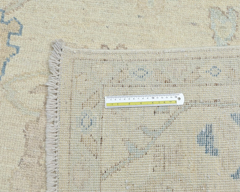 Beige 9x12 Ft Oushak Turkish Hand Knotted Traditional Soft Wool Area Rug