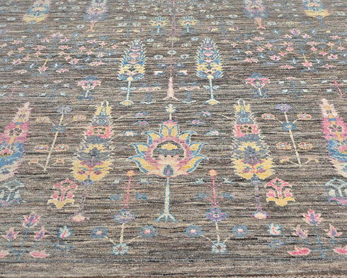 8x10 Gray Khurgeen Afghan Hand Knotted Wool Area Rug