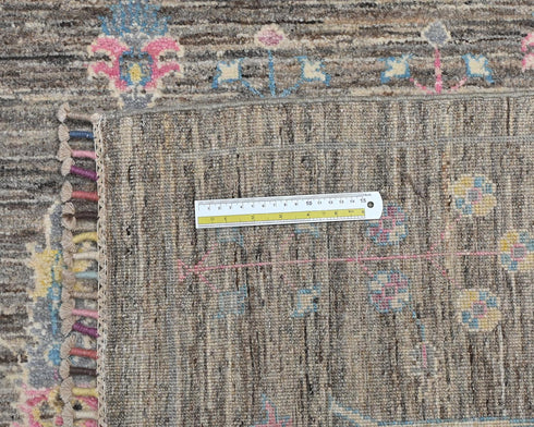 8x10 Gray Khurgeen Afghan Hand Knotted Wool Area Rug