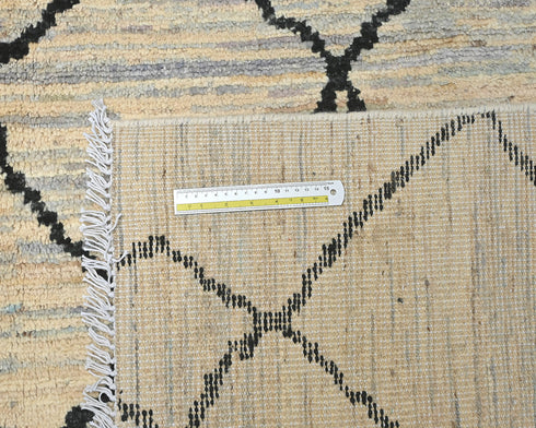 10x14 Moroccan Beige Hand Woven Wool Area Rug
