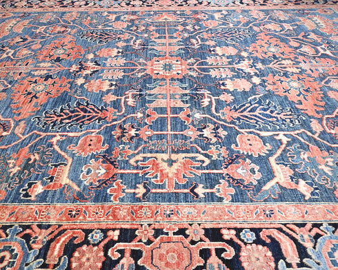 8x10 Blue Aryana Afghan Hand Knotted Veg Dye Wool Area Rug