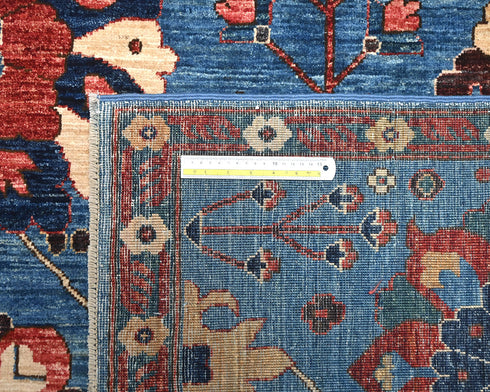 5x8 Blue Aryana Afghan Hand Knotted Veg Dye Wool Area Rug