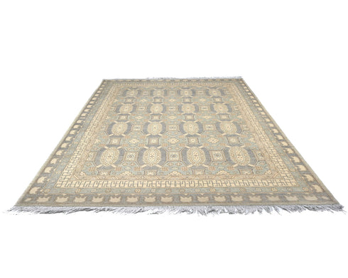 8x11 Zeigler Gray Afghan Hand Knotted Wool Area Rug