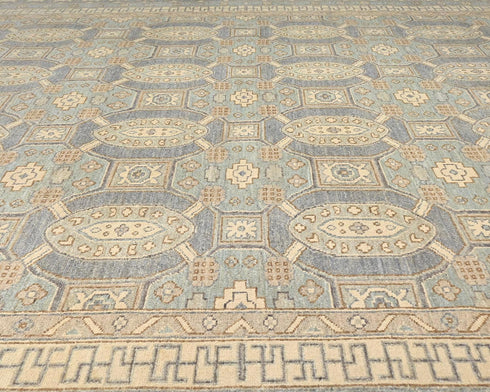 8x11 Zeigler Gray Afghan Hand Knotted Wool Area Rug