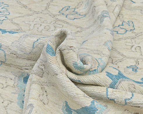 10x14 Beige Oushak Turkish Hand Knotted Soft Wool Area Rug