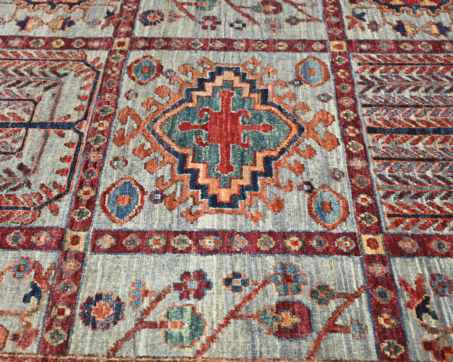 3x5 Gray Aryana Afghan Hand Knotted Veg Dye Wool Area Rug