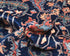 Alfombra afgana Aryana azul de lana teñida con tinte vegetal, anudada a mano, 9 x 12 pulgadas
