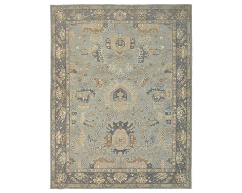 8x10 Zeigler Gray Afghan Hand Knotted Wool Area Rug