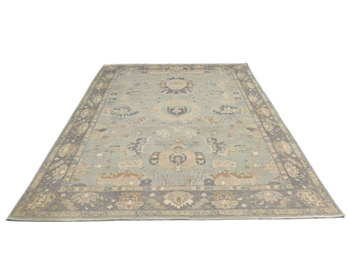 8x10 Zeigler Gray Afghan Hand Knotted Wool Area Rug