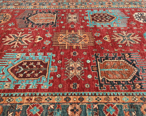 5x7 Red Ersari Afghan Hand Knotted Veg Dye Wool Area Rug