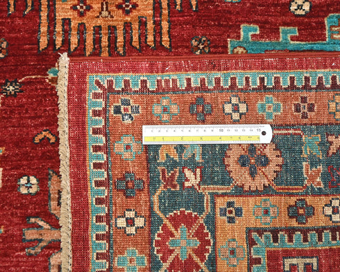 5x7 Red Ersari Afghan Hand Knotted Veg Dye Wool Area Rug
