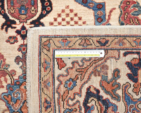 Beige 6x9 Aryana Afghan Hand Knotted Veg Dye Wool Area Rug