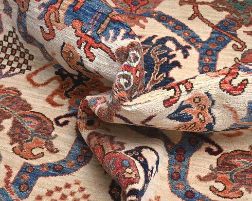 Beige 6x9 Aryana Afghan Hand Knotted Veg Dye Wool Area Rug