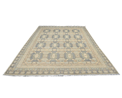 9x12 Zeigler Gray Afghan Hand Knotted Wool Area Rug