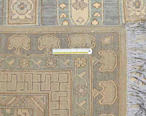 9x12 Zeigler Gray Afghan Hand Knotted Wool Area Rug
