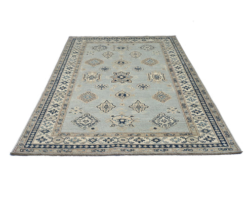 5x7 Kazak Gray Afghan Hand Knotted Traditional Wool Area Rug