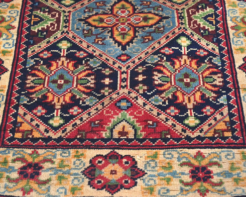 2x5 Yousafi Multicolor Afghan Hand Knotted Wool Area Rug