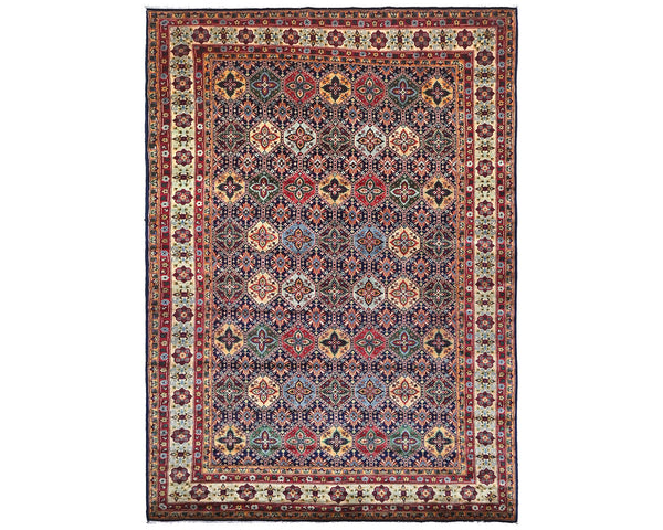 7x10 Yousafi Multicolor Afghan Hand Knotted Wool Area Rug