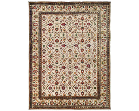 10x13 Yousafi Beige Afghan Hand Knotted Wool Area Rug