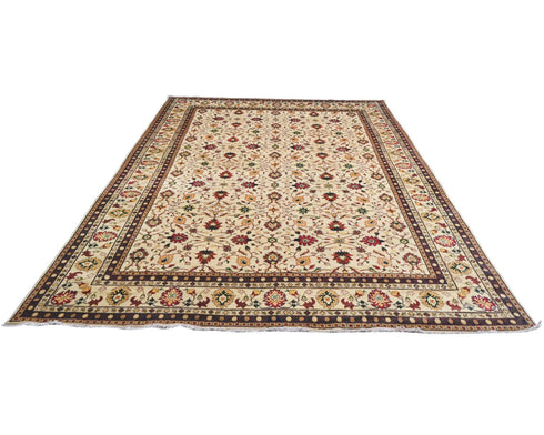 10x13 Yousafi Beige Afghan Hand Knotted Wool Area Rug