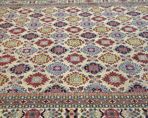 10x16 Yousafi Beige Afghan Hand Knotted Wool Area Rug