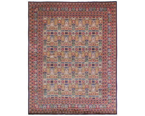 13x16 Yousafi Multicolor Afghan Hand Knotted Wool Area Rug